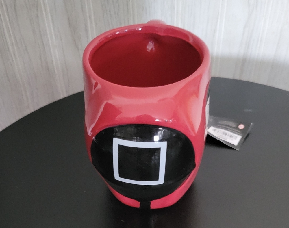New With Tags - Netflix Squid Game - Square Red Guard Shaped - Coffee Mug 18 oz